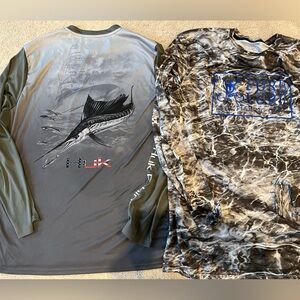2 men’s fishing shirts
Pure lure and huk 
Long sleeve